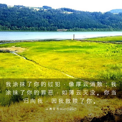 Picture 03 - 以 赛 亚 书 44:22 CUVS - 我 涂 抹 了 你 的 过 犯 ， 像 厚 云 - Bible Verse Picture