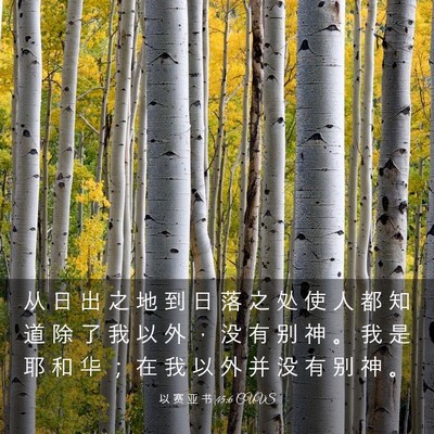 Picture 03 - 以 赛 亚 书 45:6 CUVS - 从 日 出 之 地 到 日 落 之 处 使 人 - Bible Verse Picture