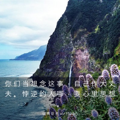 Picture 03 - 以 赛 亚 书 46:8 CUVS - 你 们 当 想 念 这 事 ， 自 己 作 大 - Bible Verse Picture