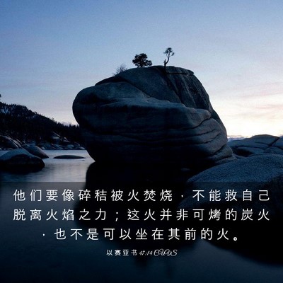 Picture 03 - 以 赛 亚 书 47:14 CUVS - 他 们 要 像 碎 秸 被 火 焚 烧 ， 不 - Bible Verse Picture