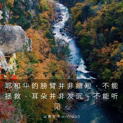 Picture 03 - 以 赛 亚 书 59:1 CUVS - 耶 和 华 的 膀 臂 并 非 缩 短 ， 不 - Bible Verse Picture