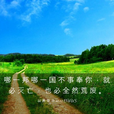 Picture 03 - 以 赛 亚 书 60:12 CUVS - 哪 一 邦 哪 一 国 不 事 奉 你 ， 就 - Bible Verse Picture