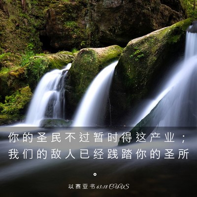 Picture 03 - 以 赛 亚 书 63:18 CUVS - 你 的 圣 民 不 过 暂 时 得 这 产 业 - Bible Verse Picture