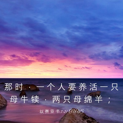Picture 03 - 以 赛 亚 书 7:21 CUVS - 那 时 ， 一 个 人 要 养 活 一 只 母 - Bible Verse Picture
