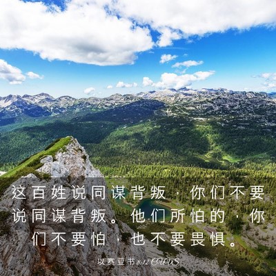Picture 03 - 以 赛 亚 书 8:12 CUVS - 这 百 姓 说 同 谋 背 叛 ， 你 们 不 - Bible Verse Picture