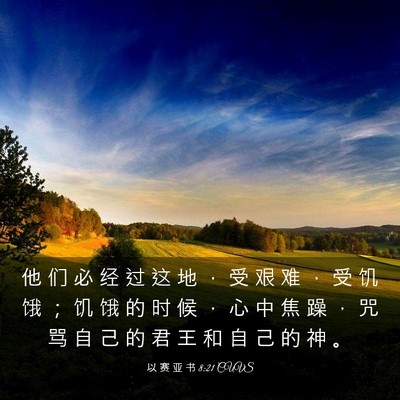 Picture 03 - 以 赛 亚 书 8:21 CUVS - 他 们 必 经 过 这 地 ， 受 艰 难 ， - Bible Verse Picture