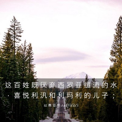 Picture 03 - 以 赛 亚 书 8:6 CUVS - 这 百 姓 既 厌 弃 西 罗 亚 缓 流 的 - Bible Verse Picture