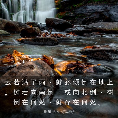 Picture 03 - 传 道 书 11:3 CUVS - 云 若 满 了 雨 ， 就 必 倾 倒 在 地 - Bible Verse Picture