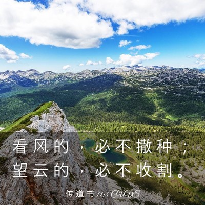 Picture 03 - 传 道 书 11:4 CUVS - 看 风 的 ， 必 不 撒 种 ； 望 云 的 - Bible Verse Picture