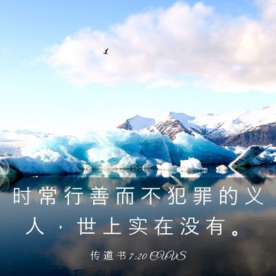 Picture 03 - 传 道 书 7:20 CUVS - 时 常 行 善 而 不 犯 罪 的 义 人 ， - Bible Verse Picture
