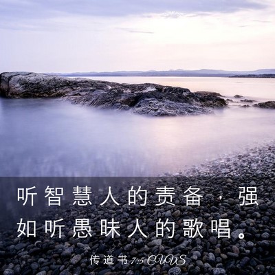 Picture 03 - 传 道 书 7:5 CUVS - 听 智 慧 人 的 责 备 ， 强 如 听 愚 - Bible Verse Picture