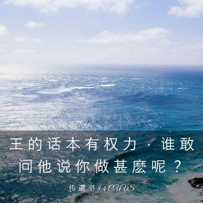 Picture 03 - 传 道 书 8:4 CUVS - 王 的 话 本 有 权 力 ， 谁 敢 问 他 - Bible Verse Picture
