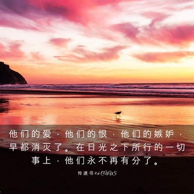Picture 03 - 传 道 书 9:6 CUVS - 他 们 的 爱 ， 他 们 的 恨 ， 他 们 - Bible Verse Picture