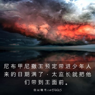 Picture 03 - 但 以 理 书 1:18 CUVS - 尼 布 甲 尼 撒 王 预 定 带 进 少 年 - Bible Verse Picture