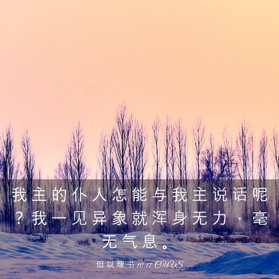Picture 03 - 但 以 理 书 10:17 CUVS - 我 主 的 仆 人 怎 能 与 我 主 说 话 - Bible Verse Picture