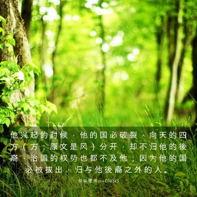 Picture 03 - 但 以 理 书 11:4 CUVS - 他 兴 起 的 时 候 ， 他 的 国 必 破 - Bible Verse Picture