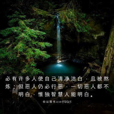 Picture 03 - 但 以 理 书 12:10 CUVS - 必 有 许 多 人 使 自 己 清 净 洁 白 - Bible Verse Picture