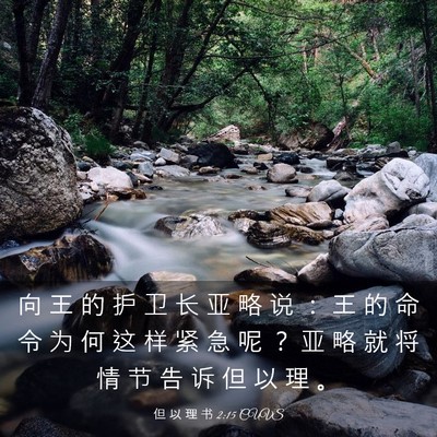 Picture 03 - 但 以 理 书 2:15 CUVS - 向 王 的 护 卫 长 亚 略 说 ： 王 的 - Bible Verse Picture