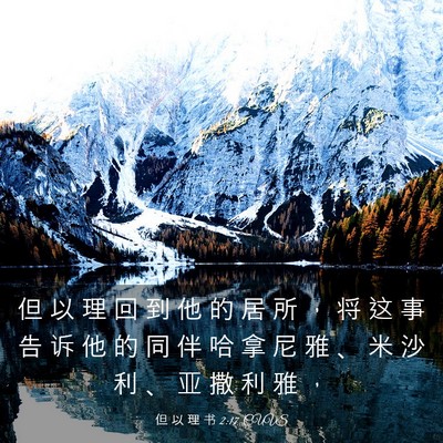 Picture 03 - 但 以 理 书 2:17 CUVS - 但 以 理 回 到 他 的 居 所 ， 将 这 - Bible Verse Picture