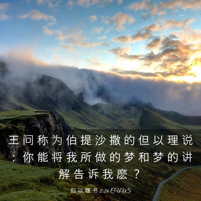 Picture 03 - 但 以 理 书 2:26 CUVS - 王 问 称 为 伯 提 沙 撒 的 但 以 理 - Bible Verse Picture