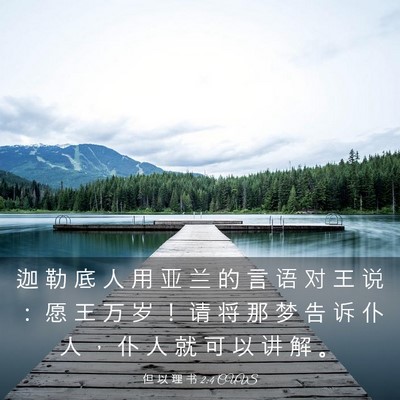 Picture 03 - 但 以 理 书 2:4 CUVS - 迦 勒 底 人 用 亚 兰 的 言 语 对 王 - Bible Verse Picture