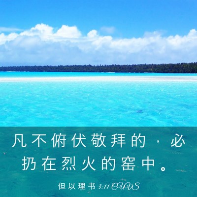 Picture 03 - 但 以 理 书 3:11 CUVS - 凡 不 俯 伏 敬 拜 的 ， 必 扔 在 烈 - Bible Verse Picture
