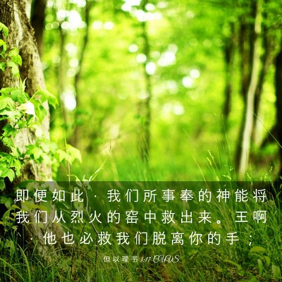 Picture 03 - 但 以 理 书 3:17 CUVS - 即 便 如 此 ， 我 们 所 事 奉 的 神 - Bible Verse Picture