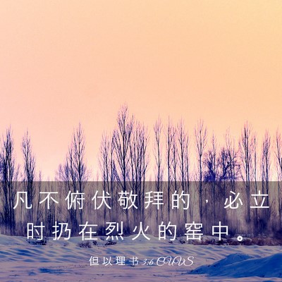 Picture 03 - 但 以 理 书 3:6 CUVS - 凡 不 俯 伏 敬 拜 的 ， 必 立 时 扔 - Bible Verse Picture