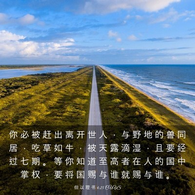 Picture 03 - 但 以 理 书 4:25 CUVS - 你 必 被 赶 出 离 开 世 人 ， 与 野 - Bible Verse Picture