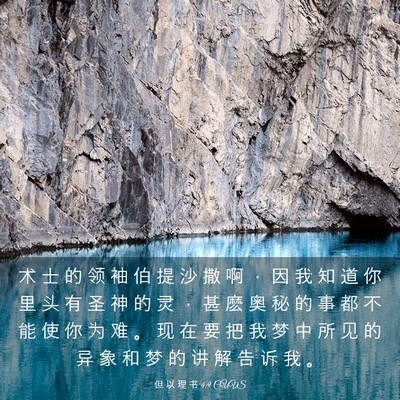 Picture 03 - 但 以 理 书 4:9 CUVS - 术 士 的 领 袖 伯 提 沙 撒 啊 ， 因 - Bible Verse Picture