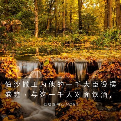 Picture 03 - 但 以 理 书 5:1 CUVS - 伯 沙 撒 王 为 他 的 一 千 大 臣 设 - Bible Verse Picture