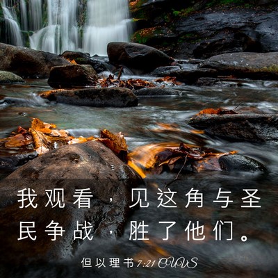 Picture 03 - 但 以 理 书 7:21 CUVS - 我 观 看 ， 见 这 角 与 圣 民 争 战 - Bible Verse Picture