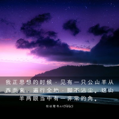 Picture 03 - 但 以 理 书 8:5 CUVS - 我 正 思 想 的 时 候 ， 见 有 一 只 - Bible Verse Picture