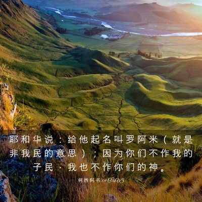 Picture 03 - 何 西 阿 书 1:9 CUVS - 耶 和 华 说 ： 给 他 起 名 叫 罗 阿 - Bible Verse Picture