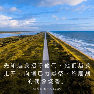 Picture 03 - 何 西 阿 书 11:2 CUVS - 先 知 越 发 招 呼 他 们 ， 他 们 越 - Bible Verse Picture
