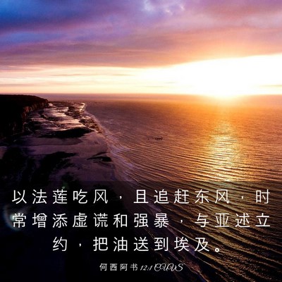 Picture 03 - 何 西 阿 书 12:1 CUVS - 以 法 莲 吃 风 ， 且 追 赶 东 风 ， - Bible Verse Picture
