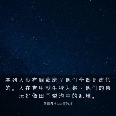 Picture 03 - 何 西 阿 书 12:11 CUVS - 基 列 人 没 有 罪 孽 麽 ？ 他 们 全 - Bible Verse Picture