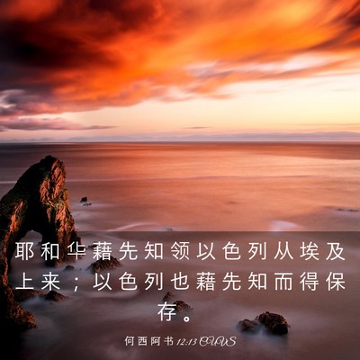 Picture 03 - 何 西 阿 书 12:13 CUVS - 耶 和 华 藉 先 知 领 以 色 列 从 埃 - Bible Verse Picture