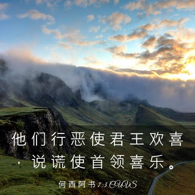 Picture 03 - 何 西 阿 书 7:3 CUVS - 他 们 行 恶 使 君 王 欢 喜 ， 说 谎 - Bible Verse Picture