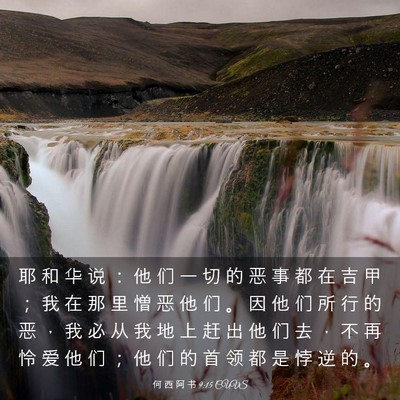 Picture 03 - 何 西 阿 书 9:15 CUVS - 耶 和 华 说 ： 他 们 一 切 的 恶 事 - Bible Verse Picture