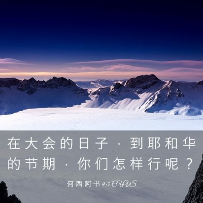 Picture 03 - 何 西 阿 书 9:5 CUVS - 在 大 会 的 日 子 ， 到 耶 和 华 的 - Bible Verse Picture