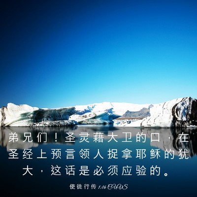 Picture 03 - 使 徒 行 传 1:16 CUVS - 弟 兄 们 ！ 圣 灵 藉 大 卫 的 口 ， - Bible Verse Picture