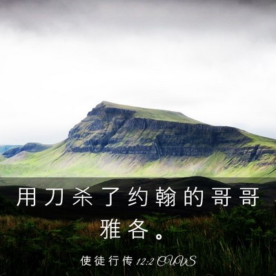 Picture 03 - 使 徒 行 传 12:2 CUVS - 用 刀 杀 了 约 翰 的 哥 哥 雅 各 - Bible Verse Picture