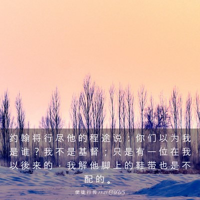 Picture 03 - 使 徒 行 传 13:25 CUVS - 约 翰 将 行 尽 他 的 程 途 说 ： 你 - Bible Verse Picture