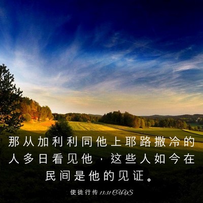 Picture 03 - 使 徒 行 传 13:31 CUVS - 那 从 加 利 利 同 他 上 耶 路 撒 冷 - Bible Verse Picture
