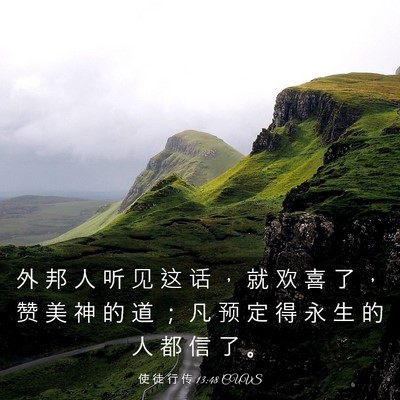 Picture 03 - 使 徒 行 传 13:48 CUVS - 外 邦 人 听 见 这 话 ， 就 欢 喜 了 - Bible Verse Picture
