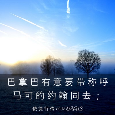 Picture 03 - 使 徒 行 传 15:37 CUVS - 巴 拿 巴 有 意 要 带 称 呼 马 可 的 - Bible Verse Picture