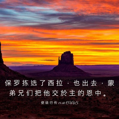 Picture 03 - 使 徒 行 传 15:40 CUVS - 保 罗 拣 选 了 西 拉 ， 也 出 去 ， - Bible Verse Picture