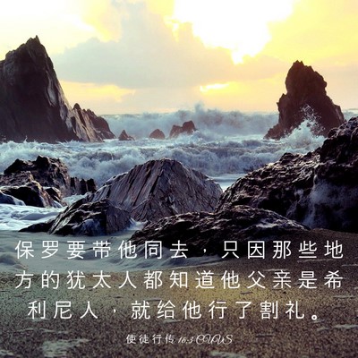 Picture 03 - 使 徒 行 传 16:3 CUVS - 保 罗 要 带 他 同 去 ， 只 因 那 些 - Bible Verse Picture