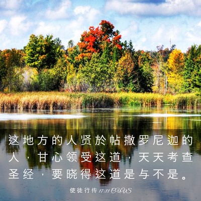 Picture 03 - 使 徒 行 传 17:11 CUVS - 这 地 方 的 人 贤 於 帖 撒 罗 尼 迦 - Bible Verse Picture
